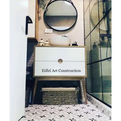 Aelle Carrelage Carrelage mur à relief effet béton blanc perlé 32x99 cm DANXIA BANAWE-R BLANCO