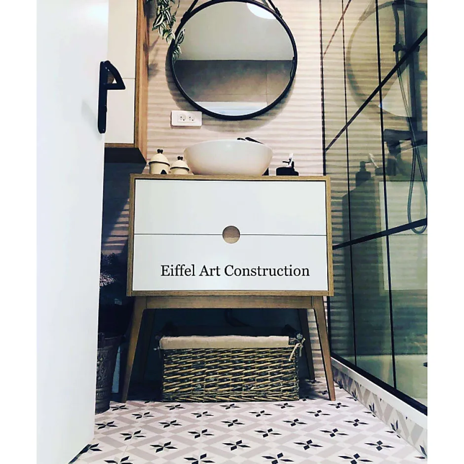 Aelle Carrelage Carrelage mur à relief effet béton blanc perlé 32x99 cm DANXIA BANAWE-R BLANCO