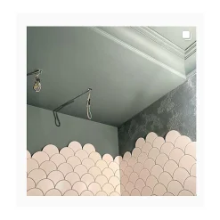 Aelle Carrelage Carrelage mur écaillon de poisson uni beige brillant 10,6x12 cm SCALE FAN GREIGE