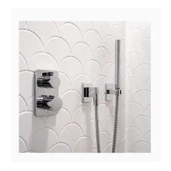 Aelle Carrelage Carrelage mur écaillon de poisson uni blanc mate 10,6x12 cm SCALE FAN WHITE MATT