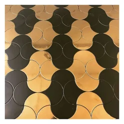 Carrelage mur écaillon de poisson uni or doré brillant 10,6x12 cm SCALE FAN MÉTALLIC-Aelle Carrelage Online