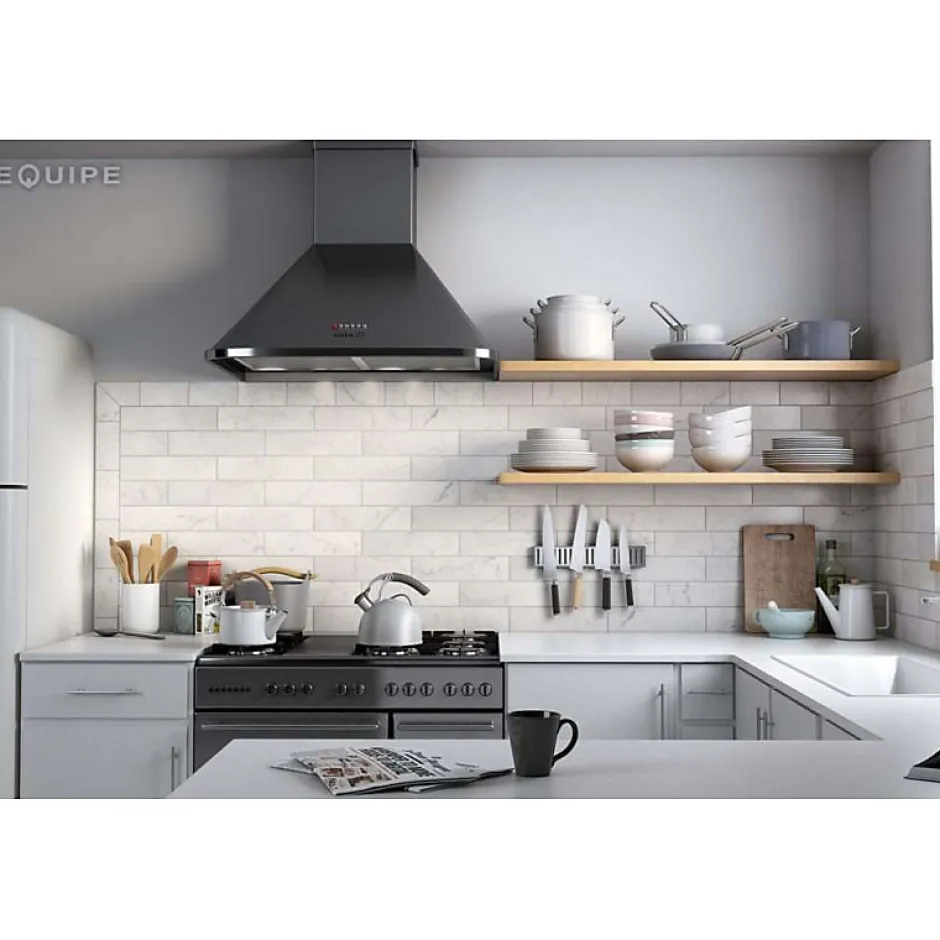 Aelle Carrelage Carrelage mur effet marbre blanc brillant 7,5x30 cm CARRARA