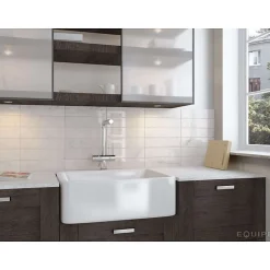 Aelle Carrelage Carrelage mur effet marbre blanc brillant 7,5x30 cm CARRARA