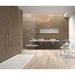 Carrelage mur effet métal cuivre 30x120 cm IONIC COPPER-Aelle Carrelage Outlet