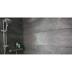 Aelle Carrelage Carrelage mur effet métal anthracite décoratif palletté 30x120 cm IONIC IMPACT STEEL