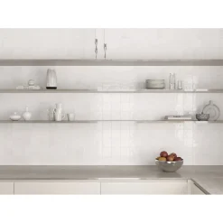 Aelle Carrelage Carrelage mur effet pierre blanc 10x10 cm brillant - VERTICALE CLEAN