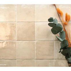 Aelle Carrelage Carrelage mur effet pierre beige 10x10 cm brillant - VERTICALE HOME