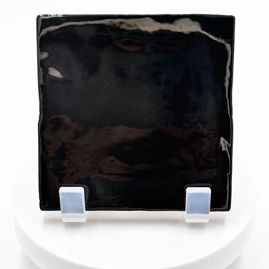 Carrelage mur effet zellige noir 10x10 cm MANACOR BLACK-Aelle Carrelage Outlet