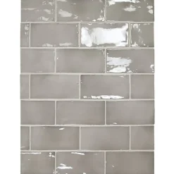 Aelle Carrelage Carrelage mur effet zellige gris 7,5x15 cm MANACOR MERCURY GREY