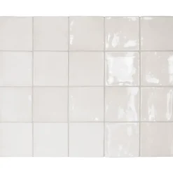 Carrelage mur effet zellige blanc 10x10 cm MANACOR WHITE-Aelle Carrelage Online