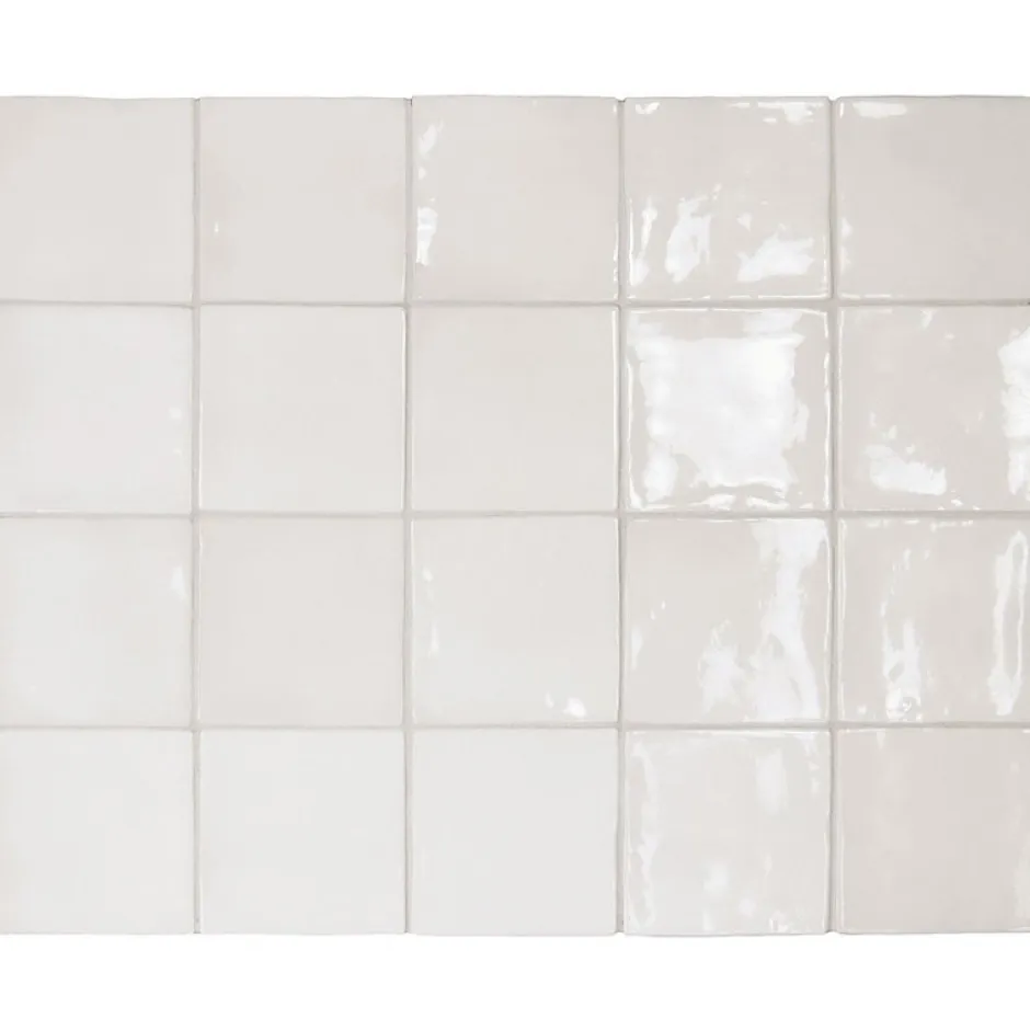 Carrelage mur effet zellige blanc 10x10 cm MANACOR WHITE-Aelle Carrelage Online