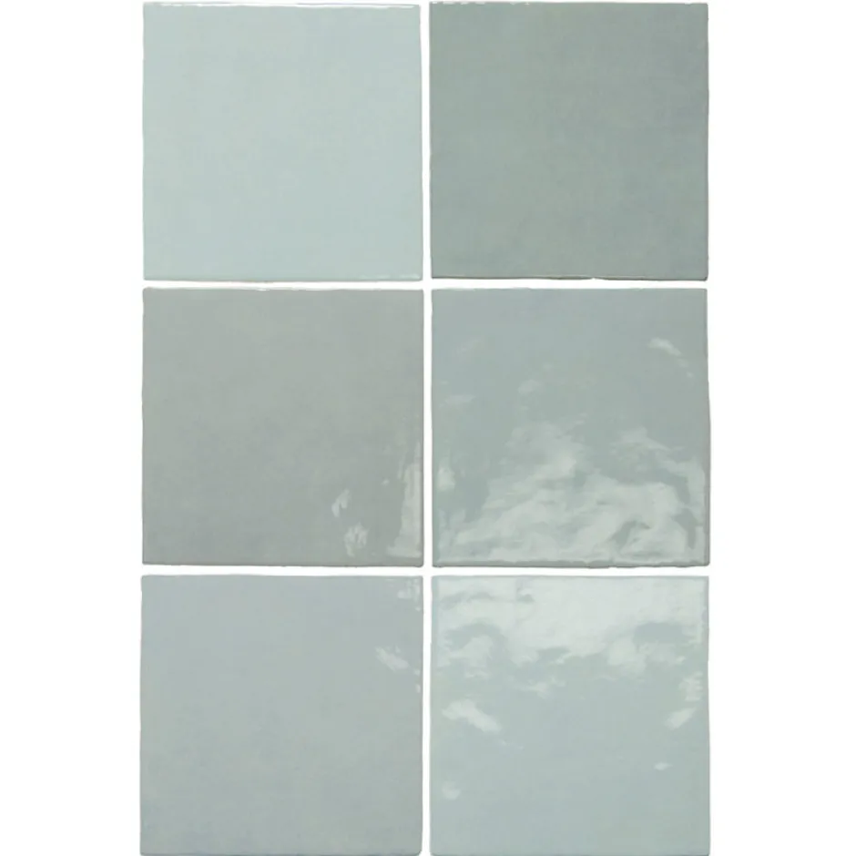 Carrelage mur effet zellige bejmat bleu 13,2x13,2 cm ARTISAN AQUA-Aelle Carrelage Clearance