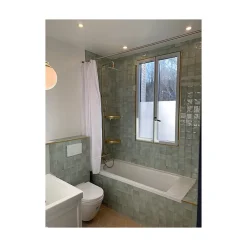 Aelle Carrelage Carrelage mur effet zellige vert sage 10x10 cm MANACOR MINT