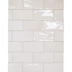 Carrelage mur effet zellige blanc 7,5x15 cm MANACOR WHITE-Aelle Carrelage Best