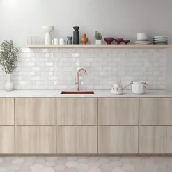 Carrelage mur effet zellige blanc 7,5x15 cm MANACOR WHITE-Aelle Carrelage Best