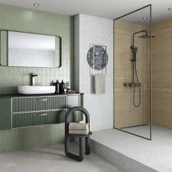 Carrelage mur effet zellige bejmat satiné gris claire 6,5x20 cm MALLORCA GREY-Aelle Carrelage Outlet