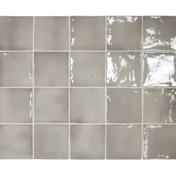 Aelle Carrelage Carrelage mur effet zellige gris 10x10 cm MANACOR MERCURY GREY
