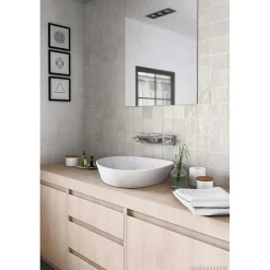 Aelle Carrelage Carrelage mur effet zellige bejmat satiné vert claire 10x10 cm MALLORCA GREEN