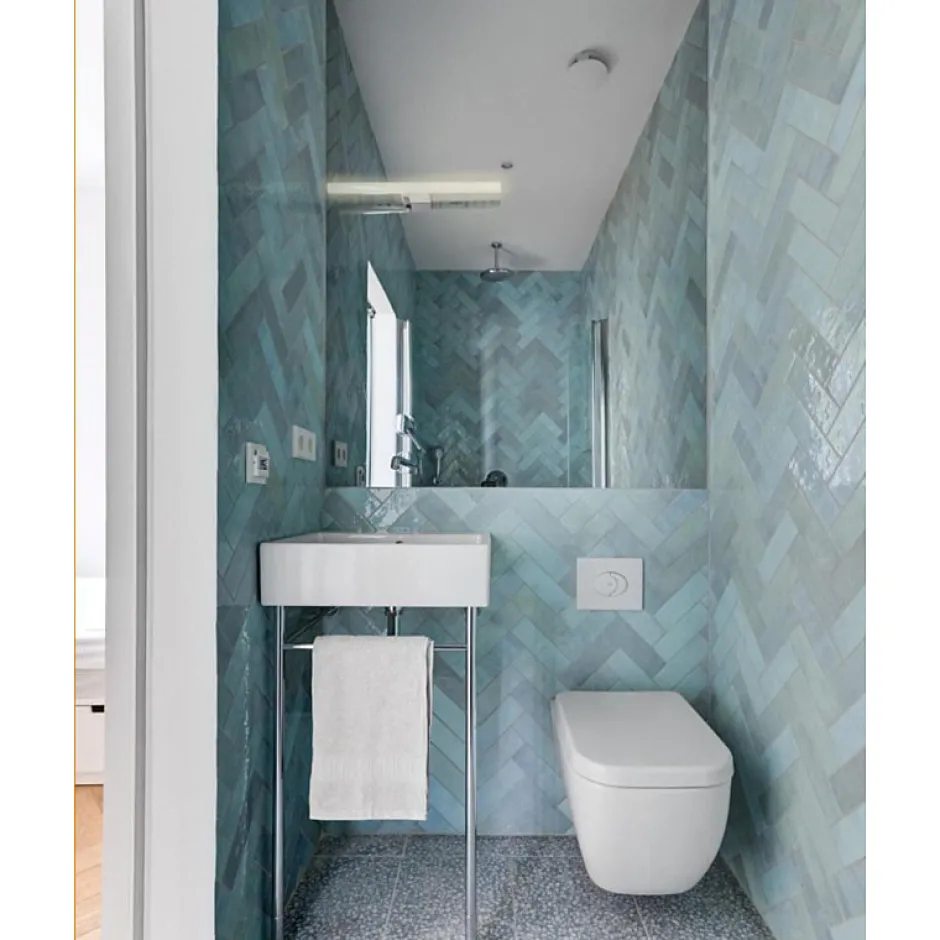 Aelle Carrelage Carrelage mur effet zellige bejmat bleu 6,5x20 cm ARTISAN AQUA