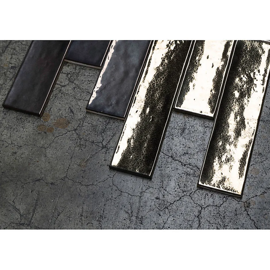 Carrelage mur effet zellige doré 6,5x26,6 cm CROMIA26 ORO-Aelle Carrelage New