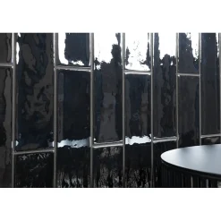 Aelle Carrelage Carrelage mur effet zellige noir 6,5x26,6 cm CROMIA26 ACCIAIO