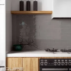 Aelle Carrelage Carrelage mur effet zellige gris ,5x30 cm MASIA GRIS OSCURO