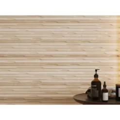 Carrelage mur faience effet bois à relief 40x120 cm WEWOOD CONCEPT CREMA-Aelle Carrelage Clearance