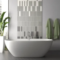 Carrelage mur faience forme navette 5x25 cm mate LANSE BLACK-Aelle Carrelage New