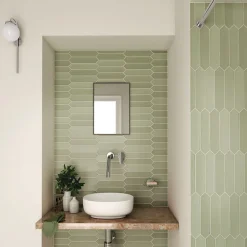 Aelle Carrelage Carrelage mur faience forme navette 5x25 cm mate LANSE BAHIA