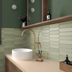 Aelle Carrelage Carrelage mur faience forme navette 5x25 cm mate LANSE BAHIA