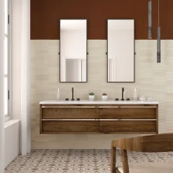 Carrelage mur faience forme navette 5x25 cm mate LANSE MUSLIN-Aelle Carrelage