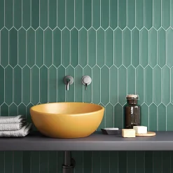 Carrelage mur faience forme navette 5x25 cm mate LANSE VIRIDIAN-Aelle Carrelage Best