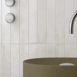 Carrelage Mur Intérieur Format allongé Blanc Brillant. Bali White 5x40 cm-Lux Mosaic New