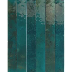 Carrelage Mur Intérieur Format allongé Bleu Brillant. Bali Hesper 5x40 cm-Lux Mosaic Best