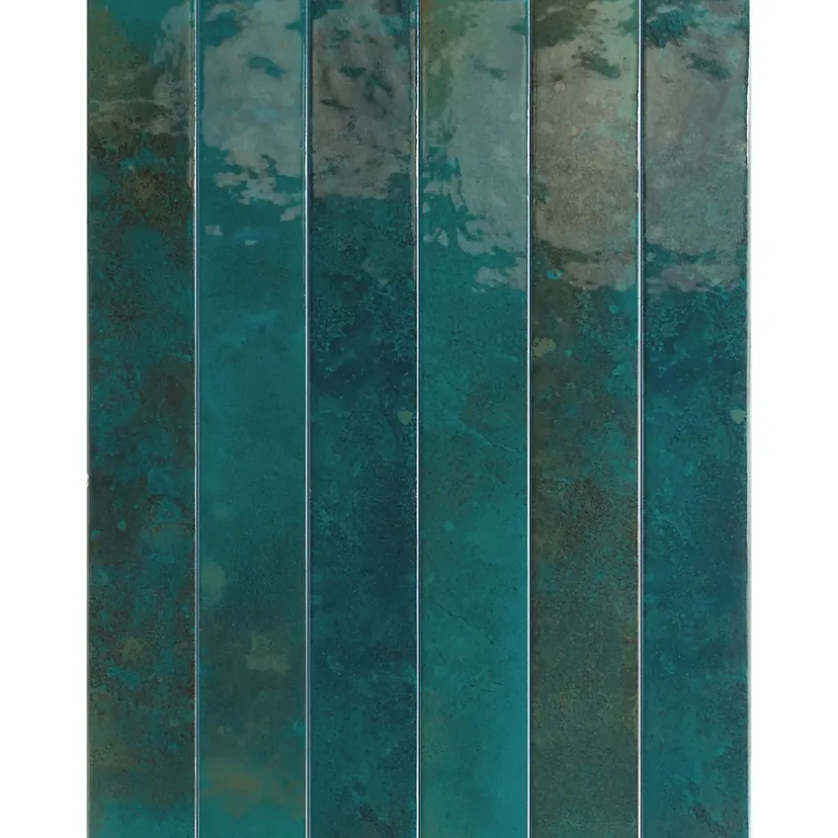 Carrelage Mur Intérieur Format allongé Bleu Brillant. Bali Hesper 5x40 cm-Lux Mosaic Best