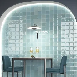 Carrelage mur intérieur/exterieur. Grès cérame Zellige Vert Menthe 12x12 cm x ép 8,3 mm-Lux Mosaic