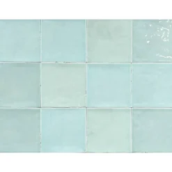 Carrelage mur intérieur/exterieur. Grès cérame Zellige Vert Menthe 12x12 cm x ép 8,3 mm-Lux Mosaic