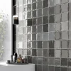 Carrelage mur intérieur/exterieur. Grès cérame Zellige Coal Anthracite 12x12 cm x ép 8,3 mm-Lux Mosaic Online