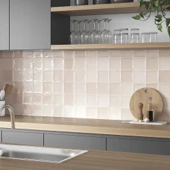 Lux Mosaic Carrelage mur intérieur/exterieur. Grès cérame Zellige Ivoire 12x12 cm x ép 8,3 mm