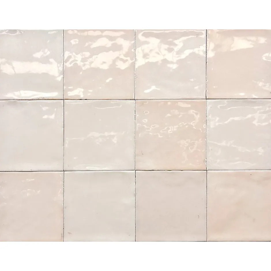 Lux Mosaic Carrelage mur intérieur/exterieur. Grès cérame Zellige Ivoire 12x12 cm x ép 8,3 mm