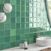 Lux Mosaic Carrelage mur intérieur/exterieur. Grès cérame Zellige Vert 12x12 cm x ép 8,3 mm