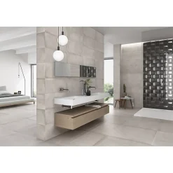 Aelle Carrelage Carrelage mur moderne gris 25x75 cm MATERIKA GREY WALL -25x75cm