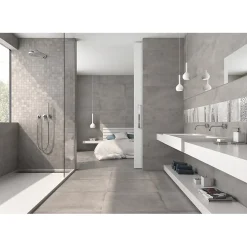 Aelle Carrelage Carrelage mur moderne gris 25x75 cm MATERIKA DARK GREY WALL- 25x75cm