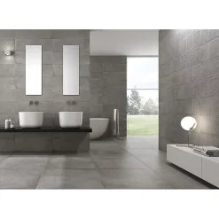 Aelle Carrelage Carrelage mur moderne gris 25x75 cm MATERIKA DARK GREY WALL- 25x75cm