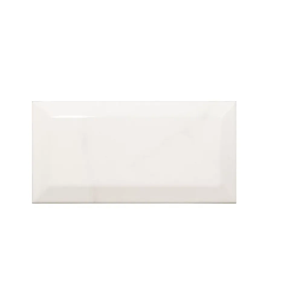Aelle Carrelage Carrelage mur métro effet marbre blanc brillant 7,5X15 cm METRO CARRARA