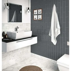 Aelle Carrelage Carrelage mur métro effet marbre blanc brillant 7,5X15 cm METRO CARRARA