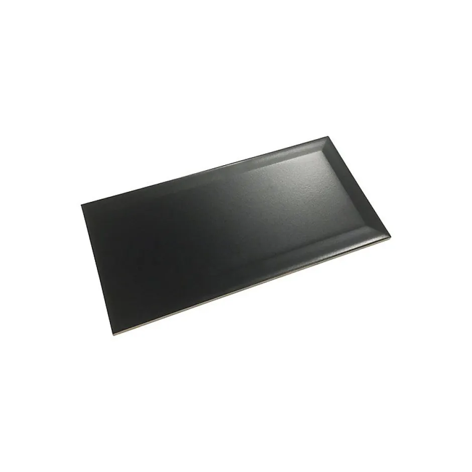 Carrelage mur métro parisien relief uni noir mate 7,5x15 cm METRO BLACK-Eiffel art construction Hot