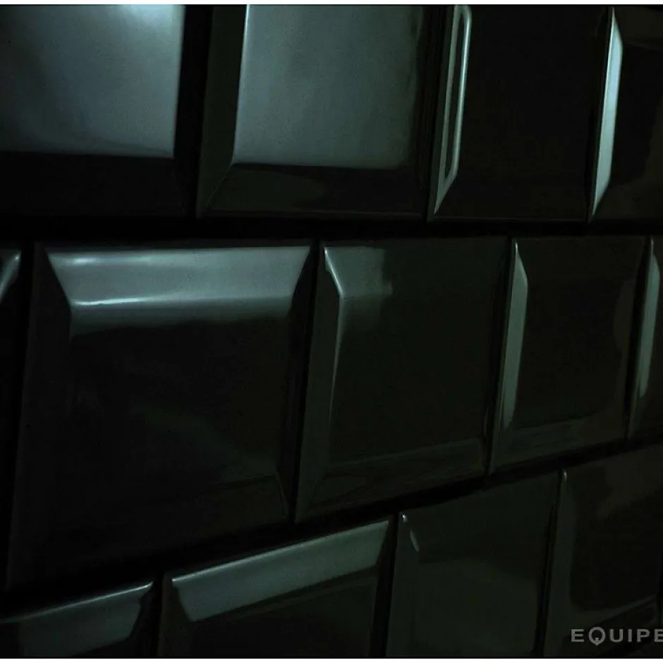 Carrelage mur métro parisien relief uni noir mate 7,5x15 cm METRO BLACK-Eiffel art construction Hot