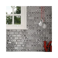 Carrelage mur métro patchwork gris 7,5x15 cm METRO PATCHWORK B&W-Aelle Carrelage Best