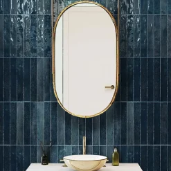 Carrelage mur Nair Blue Brillant 5x30. Format allongé-Lux Mosaic Clearance